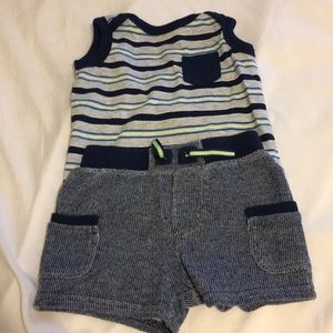 Two piece boys striped summer outfit